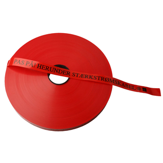 Kabel advarselsbånd 25x0,3mm R250, rød