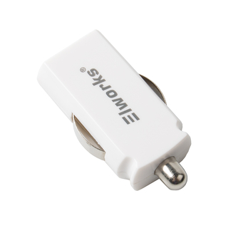 Auto USB lader 2,1A, hvid