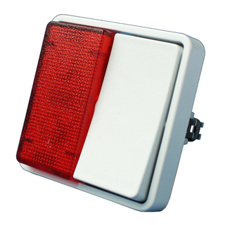 Afbryder 1-pol m/glimlampe m/rm 50 hvid