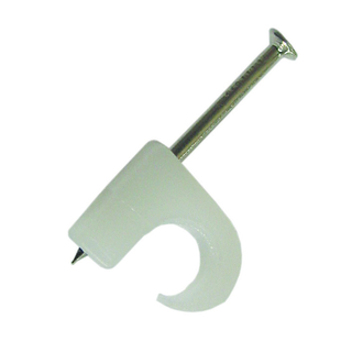 Kabelclips rund 5-7mm (100 stk) natur