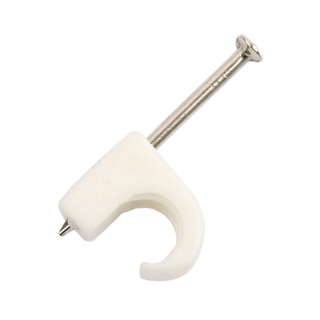 Kabelclips rund 5-7mm (100 stk) hvid