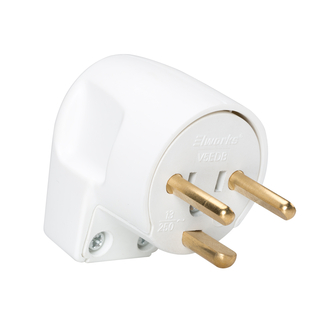 EDB-Stikprop V5 vinkel rund m/jord hvid