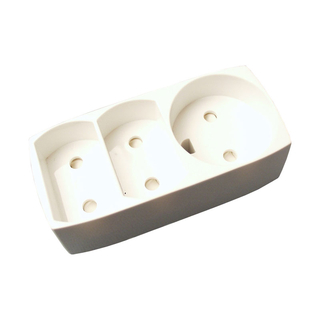 Stikdåse T1 2+1 udtag u/jord hvid