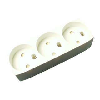 Stikdåse T11 m/jord hvid