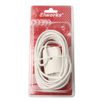 Forlængerledning u/jord 3m hvid