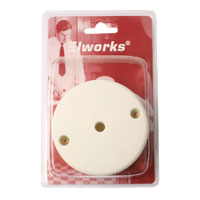 Udløbsroset 3-polet m/bund hvid