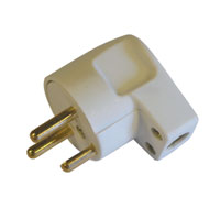 Stikprop V5 vinkel rund m/jord hvid